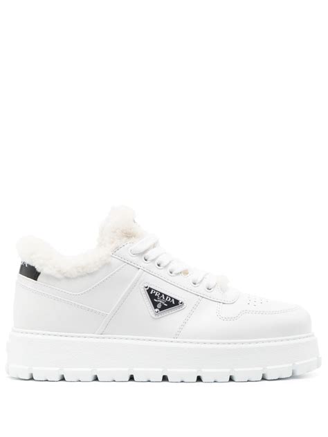 prada fur lined sneakers|prada sneakers on sale women's.